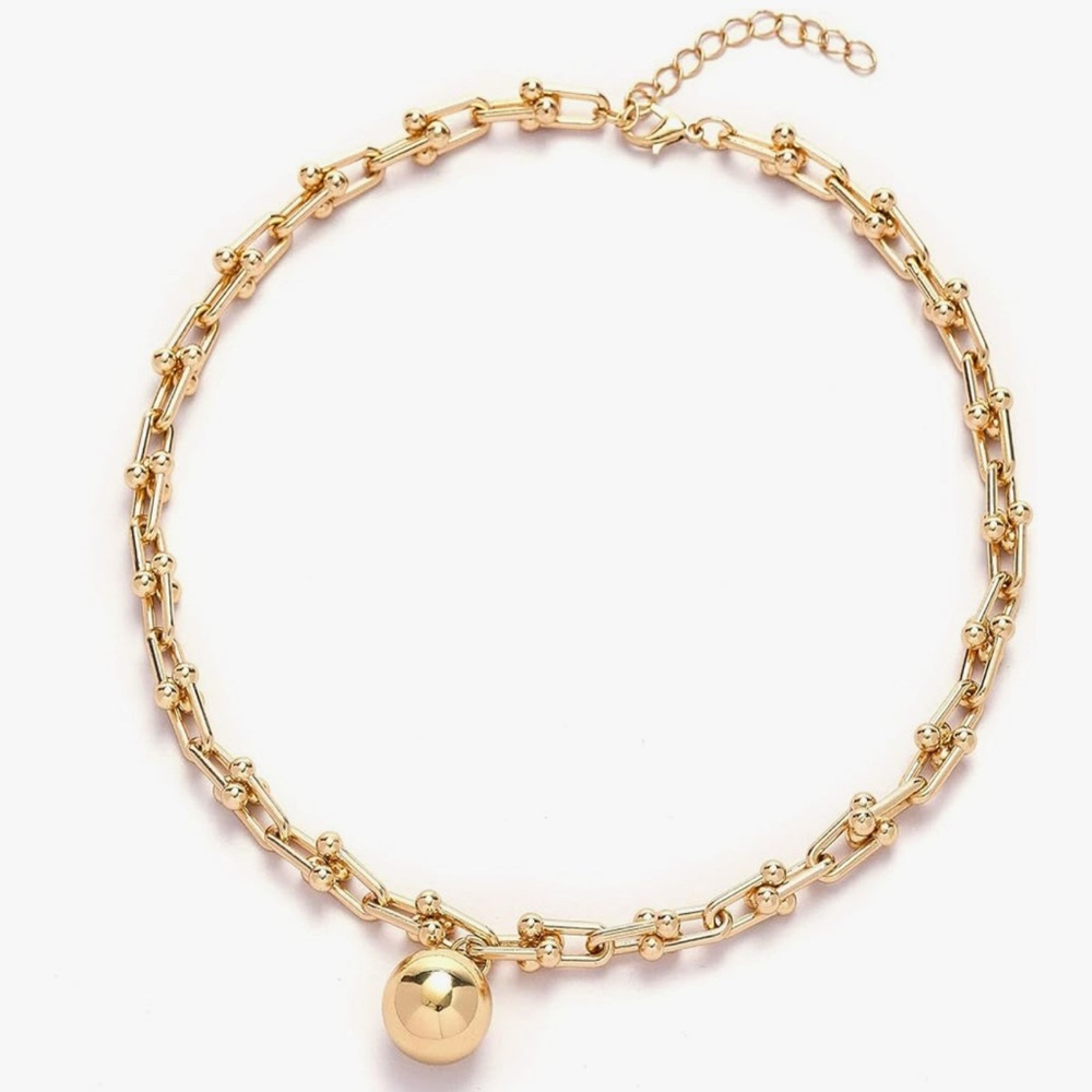 Elegant Gold Ball Pendant Necklace